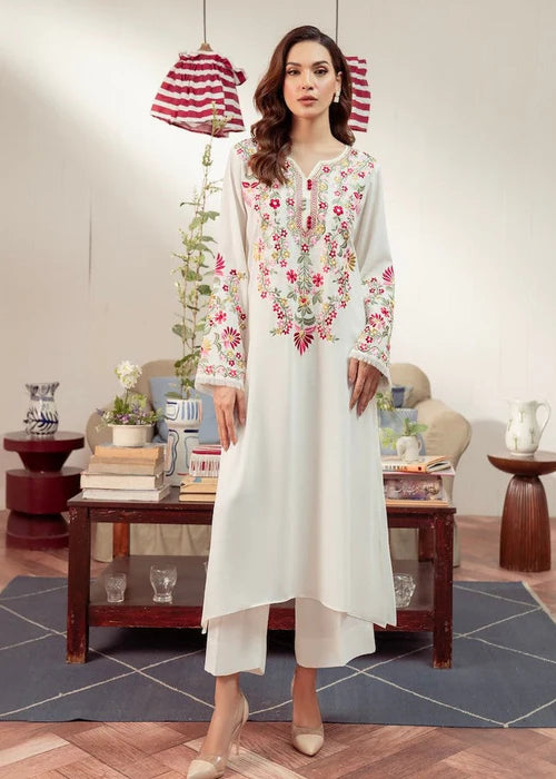Warisha Embroidered - 2 pieces - white - Zahra Pret